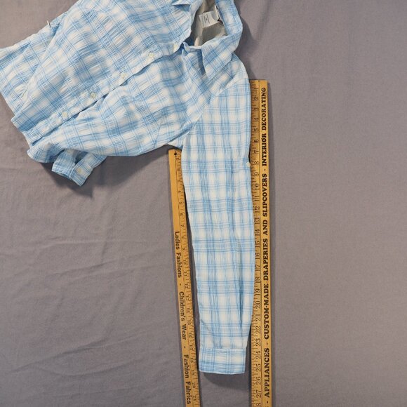 The North Face Shirt Women Small Light Blue Plaid Roll Tab Vented Hiking Outdoor - Picture 8 of 10